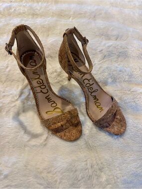 Sam Edelman Patti Heeled Cork Sandal Size 6.5